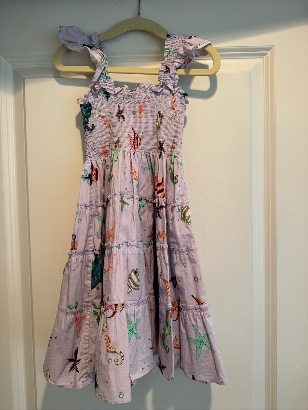 Hill House Lavender Sea Creature Sundress with Green & Coral Accents